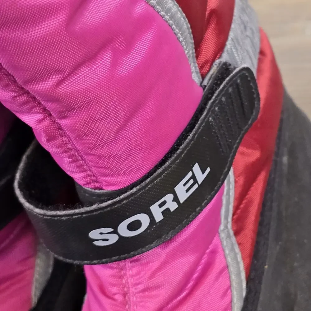 Sorel - Flurry Durable Snow Boots Red/Pink Water & Wind Resistant - Youth Size 3